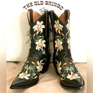 NIB Old Gringo Embroidered Cowboy Boot, Rare Black Color, 9.5B